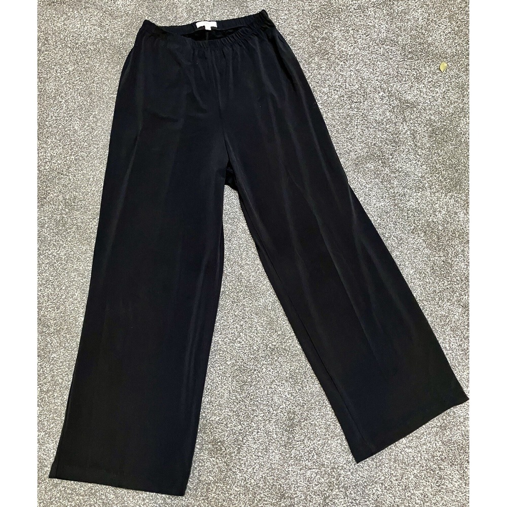 Tilley Women's Pants‎ Size S Small Crop Wide Leg Black Pull On Stretch